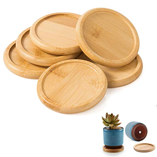 gotyou 6 Piezas Posavasos de bambú, Posavasos Madera, Posavasos de Corcho, Posavasos DIY Reutilizable Posavasos redondo, para el Hogar, Oficina, Decoración Mesa, para Posavaso y Manualidades(8cm)