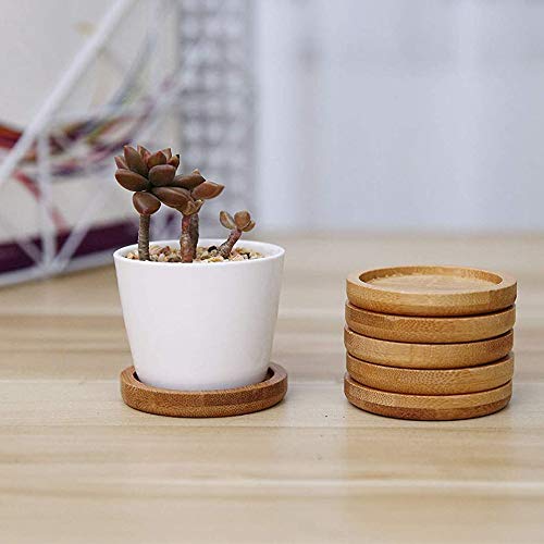 gotyou 6 Piezas Posavasos de bambú, Posavasos Madera, Posavasos de Corcho, Posavasos DIY Reutilizable Posavasos redondo, para el Hogar, Oficina, Decoración Mesa, para Posavaso y Manualidades(8cm)