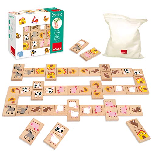 Goula- Granja Juego Dominó, 28 Piezas, Multicolor, 2+ (50267)