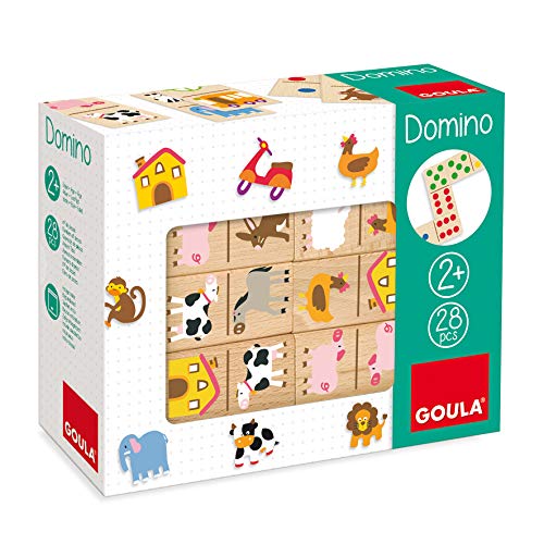 Goula- Granja Juego Dominó, 28 Piezas, Multicolor, 2+ (50267)