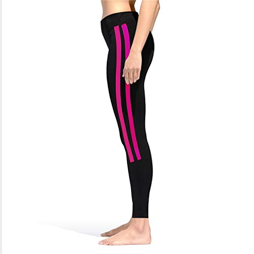 GoVIA Leggins para Damas Pantalones Deportivos Largos para Training Running Yoga Fitness Transpirables con Cintura Alta 4138 Gris+Rosa S/M