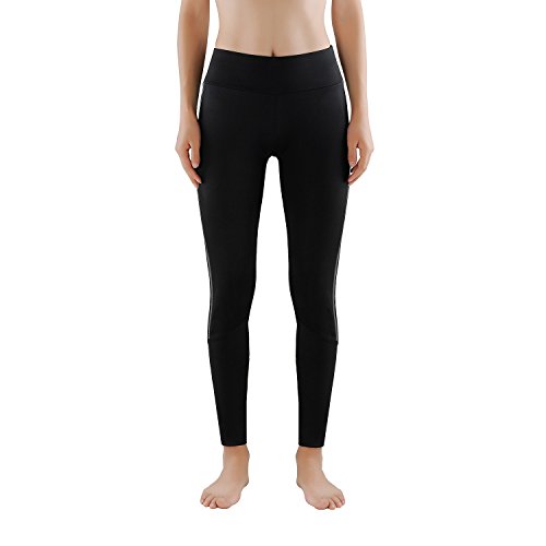 GoVIA Leggins para Damas Pantalones Deportivos Largos para Training Running Yoga Fitness Transpirables con Cintura Alta 4138 Gris+Rosa S/M