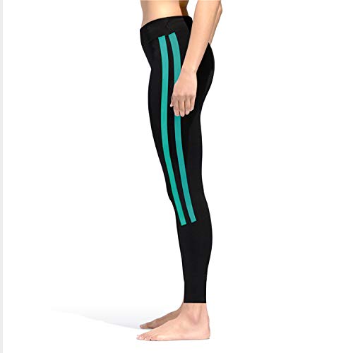 GoVIA Leggins para Damas Pantalones Deportivos Largos para Training Running Yoga Fitness Transpirables con Cintura Alta 4138 Turquesa+Rosa S/M