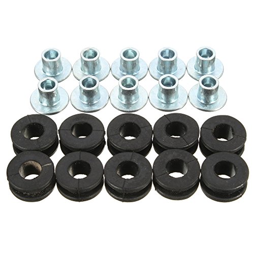 GOZAR 10Pcs De Goma De La Motocicleta Arandelas Perno Compatible con Honda/Yamaha/Suzuki/Kawasaki Carenados