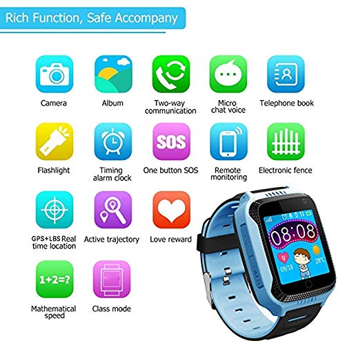 GPS LBS Tracker Smartwatch Niños - Reloj Inteligente Niña con SOS Cámara Juegos Despertador, Reloj Niña con Llamada, Reloj Inteligente Niños Compatible iOS Android, Smartwatch Niña Estudiante Escuela