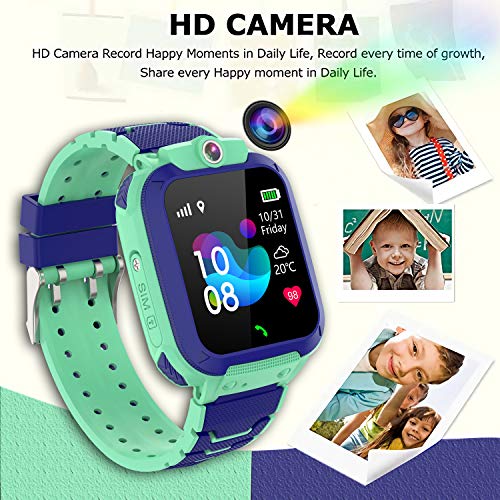 GPS Reloj Inteligente Niña Impermeable - Smartwatch Niños Localizador GPS Niños, Pulsera Inteligente Reloj Inteligente Niña Regalo, con Llamada Telefónica SOS Juegos Despertador GPS Tracker Podómetro