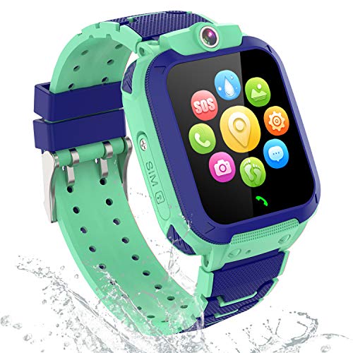 GPS Reloj Inteligente Niña Impermeable - Smartwatch Niños Localizador GPS Niños, Pulsera Inteligente Reloj Inteligente Niña Regalo, con Llamada Telefónica SOS Juegos Despertador GPS Tracker Podómetro