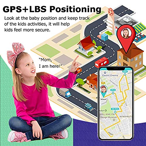 GPS Reloj Inteligente Niña Impermeable - Smartwatch Niños Localizador GPS Niños, Pulsera Inteligente Reloj Inteligente Niña Regalo, con Llamada Telefónica SOS Juegos Despertador GPS Tracker Podómetro