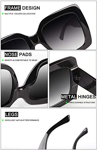 GQUEEN Gafas de sol para mujer con armazón grande y cuadrado Múltiples colores y con brillos Inspirados en diseñadores S904 GQUEEN Gafas de sol para mujer con armazón grande y cuadrado Múltiples colores y con brillos Inspirados en diseñadores S904