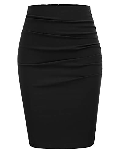 GRACE KARIN Mujer Falda Corta Negro Vintage Falda Lápiz de Oficina Tamaño XL CL866-1