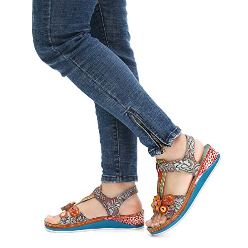 gracosy Sandalias Cuero Planas Verano Mujer Estilo Bohemia Zapatos para Mujer de Dedo Sandalias Talla Grande 37-42 Chanclas Romanas de Mujer Rojo Azul Púrpura Naranja Hecho a Mano Los Zapatos 2020 gracosy Sandalias Cuero Planas Verano Mujer Estilo Bohemia Zapatos para Mujer de Dedo Sandalias Talla Grande 37-42 Chanclas Romanas de Mujer Rojo Azul Púrpura Naranja Hecho a Mano Los Zapatos 2020