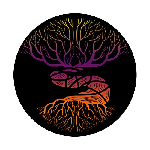 Gradient Tree Life Cool Silhouette Plant Zen Yoga Lover Gift PopSockets PopGrip: Agarre intercambiable para Teléfonos y Tabletas