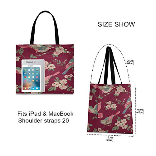 Gran capacidad cuadrada Bolsos únicos Isabelle Floral Toile A Floral Toile Wal Bolsas de mano para mujer 19.7 X 16.9in Impresión para niñas Damas Compras Trabajo diario