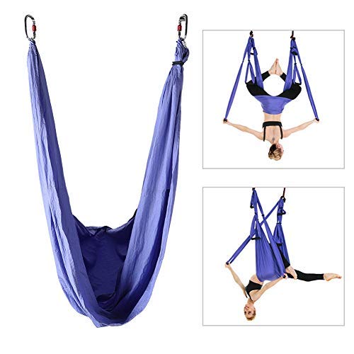 Gran rodamiento Aéreo Trapeze Hamaca Columpio Ultra Fuerte para Yoga Pilates Cuerpo estirando Danza aérea(Púrpura)