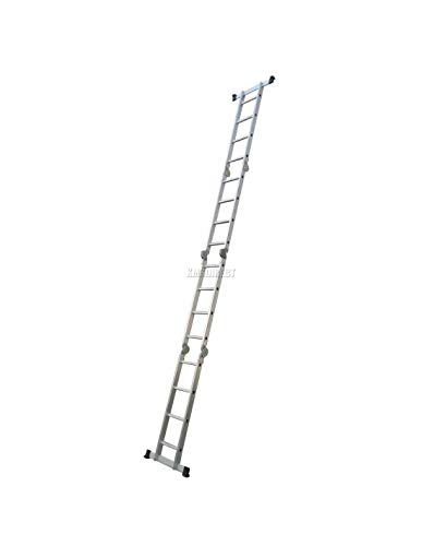 Grandmaster - Escalera De Aluminio Plegable 475cm, Escalera Multifuncional 6 En 1, Plataforma Incluida, Carga Máxima 150kg, Diseño Antideslizante, Tamaño Plegado 126x63x27cm Grandmaster - Escalera De Aluminio Plegable 475cm, Escalera Multifuncional 6 En 1, Plataforma Incluida, Carga Máxima 150kg, Diseño Antideslizante, Tamaño Plegado 126x63x27cm