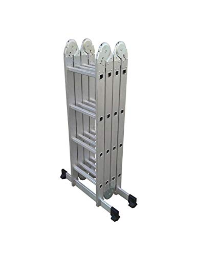 Grandmaster - Escalera De Aluminio Plegable 575cm, Escalera Multifuncional 6 En 1, Plataforma Incluida, Carga Máxima 150kg, Diseño Antideslizante, Tamaño Plegado 149x35x28cm Grandmaster - Escalera De Aluminio Plegable 575cm, Escalera Multifuncional 6 En 1, Plataforma Incluida, Carga Máxima 150kg, Diseño Antideslizante, Tamaño Plegado 149x35x28cm