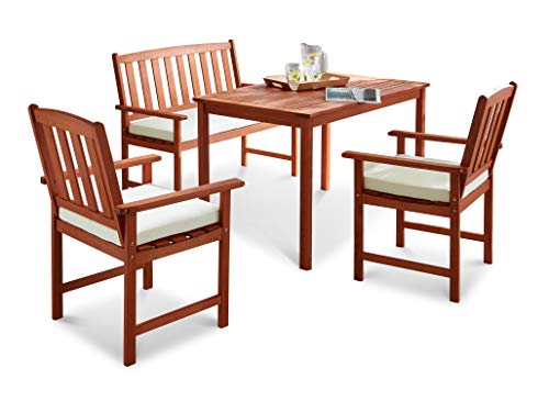 GRASEKAMP Qualität seit 1972 10034 GRASEKAMP Calidad Desde 1972 Milano jardín Natural con Cojines, Madera, Banco de Parque, Naturaleza, 120 x 67 x 90 cm GRASEKAMP Qualität seit 1972 10034 GRASEKAMP Calidad Desde 1972 Milano jardín Natural con Cojines, Madera, Banco de Parque, Naturaleza, 120 x 67 x 90 cm