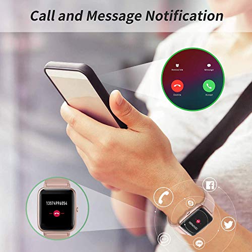 GRDE Smartwatch Mujer, Reloj Inteligente Hombre con Monitoreo del (Pulsómetro/Cardíaco/Sueño) Reloj 5ATM Impermeable con Podómetro Caloría GPS, Relojes con Despertador y Cronómetro para iPhone Xiaomi