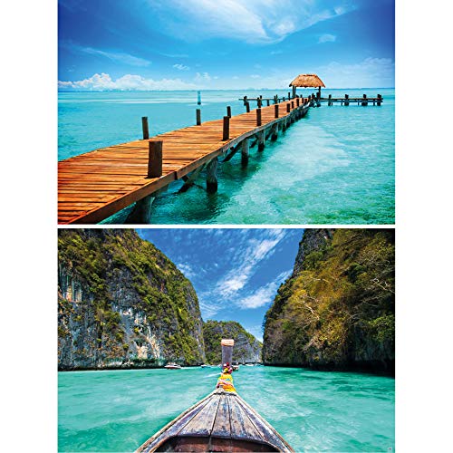 GREAT ART Set de 2 Posters XXL - embarcadero - Muelle en el mar y la Costa de la bahía océano Playa Verano Tailandia lancha trópico Sol Pared decoración Foto (140 x 100 cm) GREAT ART Set de 2 Posters XXL - embarcadero - Muelle en el mar y la Costa de la bahía océano Playa Verano Tailandia lancha trópico Sol Pared decoración Foto (140 x 100 cm)