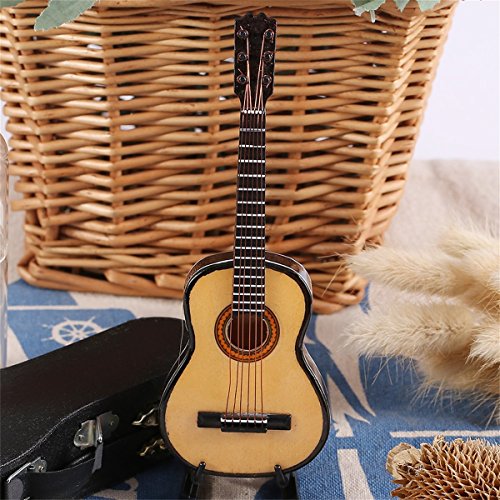 Greatangle MG-245 Mini Venta de Adornos Musicales Guitarra Miniatura Artesanal de Madera para el hogar Accesorios de decoración Hermosa