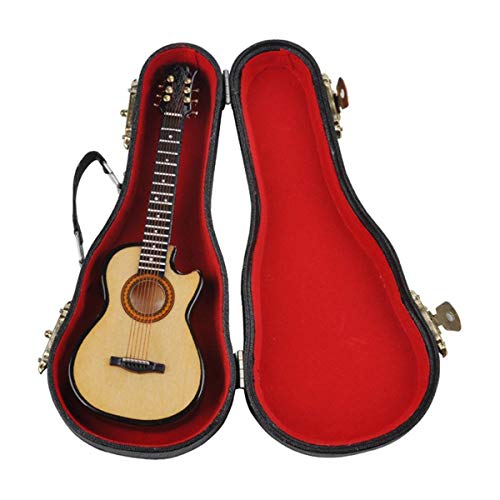 Greatangle MG-245 Mini Venta de Adornos Musicales Guitarra Miniatura Artesanal de Madera para el hogar Accesorios de decoración Hermosa