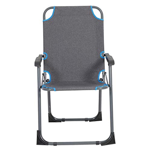 Greemotion Lido Silla de Camping, Aluminio, Gris/Azul Greemotion Lido Silla de Camping, Aluminio, Gris/Azul