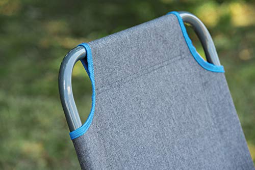 Greemotion Lido Silla de Camping, Aluminio, Gris/Azul Greemotion Lido Silla de Camping, Aluminio, Gris/Azul