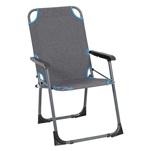 Greemotion Lido Silla de Camping, Aluminio, Gris/Azul Greemotion Lido Silla de Camping, Aluminio, Gris/Azul