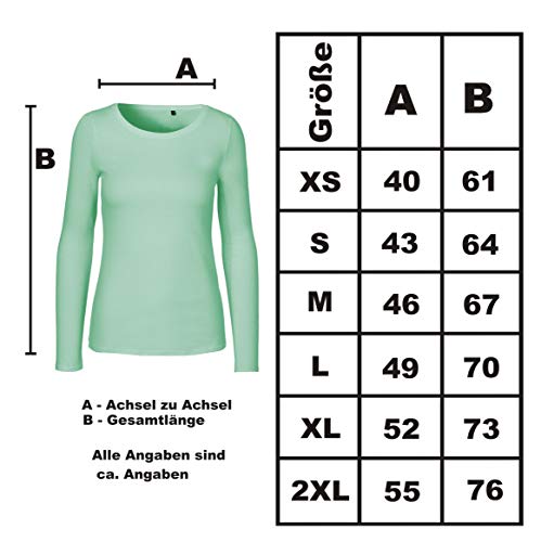 Green Cat - Camiseta de manga larga para mujer, 100% algodón orgánico. Certificado Fairtrade, Oeko-Tex y Ecolabel amarillo XL