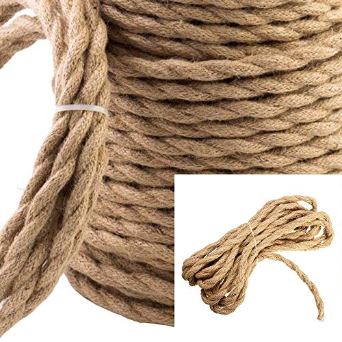 GreenSun LED Lighting - Cable de cuerda de 20M 2 núcleos, 0,75 mm², cable de tela trenzada de cáñamo para colgar lámparas, accesorios de lámpara GreenSun LED Lighting - Cable de cuerda de 20M 2 núcleos, 0,75 mm², cable de tela trenzada de cáñamo para colgar lámparas, accesorios de lámpara