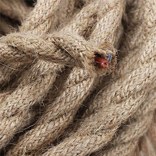 GreenSun LED Lighting - Cable de cuerda de 20M 2 núcleos, 0,75 mm², cable de tela trenzada de cáñamo para colgar lámparas, accesorios de lámpara GreenSun LED Lighting - Cable de cuerda de 20M 2 núcleos, 0,75 mm², cable de tela trenzada de cáñamo para colgar lámparas, accesorios de lámpara