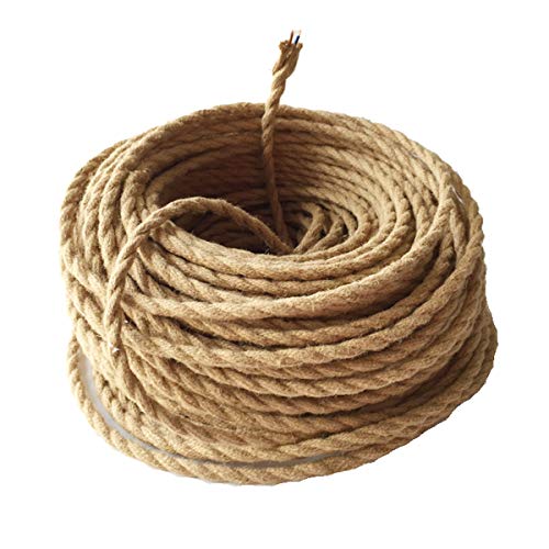 GreenSun LED Lighting Cable textil vintage 5m 2 hilos eléctrico estilo antiguo, cuerda retorcida, trenzada, colgante, para luz o lámpara, beige (2x 0,75 mm) GreenSun LED Lighting Cable textil vintage 5m 2 hilos eléctrico estilo antiguo, cuerda retorcida, trenzada, colgante, para luz o lámpara, beige (2x 0,75 mm)