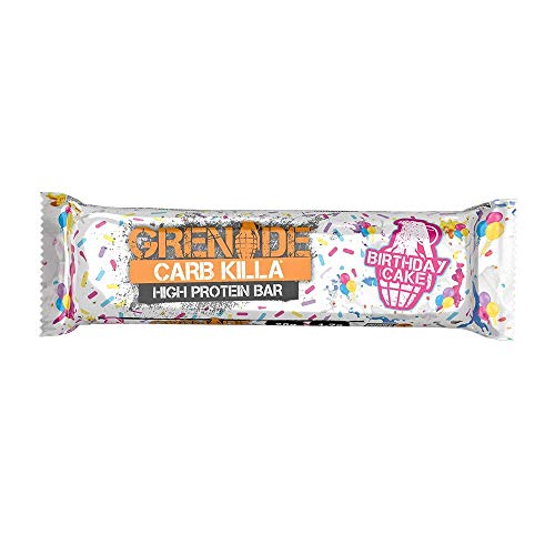 Grenade Carb Killa High Protein and Low Carb Barra Sabor Birthday Cake - 12 Unidades