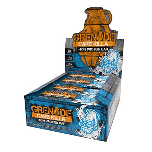 GRENADE Carb Killa High Protein and Low Carb Barra Sabor Cookies and Cream - 12 Unidades
