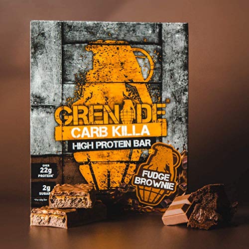 Grenade Carb Killa High Protein and Low Carb Barra Sabor Fudge Brownie - 12 Unidades