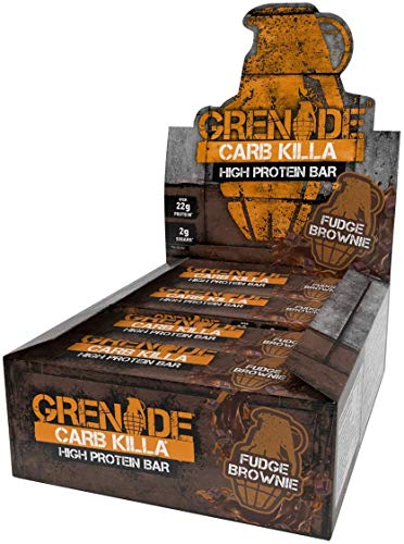 Grenade Carb Killa High Protein and Low Carb Barra Sabor Fudge Brownie - 12 Unidades