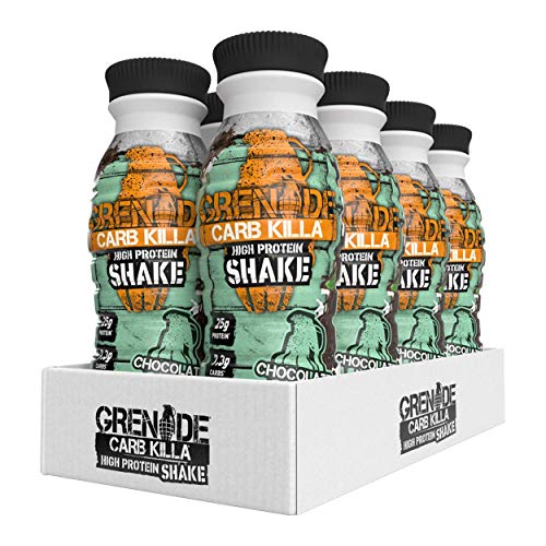 Grenade Carb Killa RTD, Batido de chocolate y menta con alto contenido proteico, (6x500ml) 3000 ml Grenade Carb Killa RTD, Batido de chocolate y menta con alto contenido proteico, (6x500ml) 3000 ml