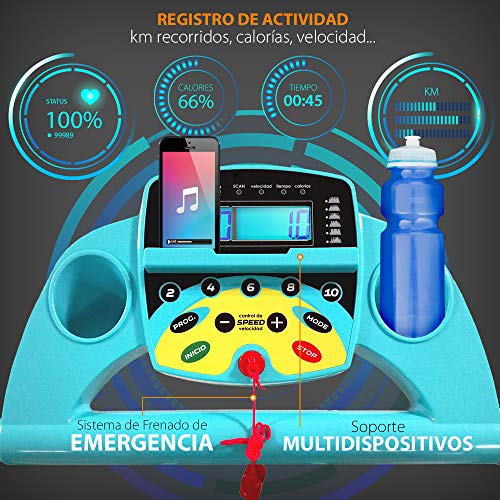 gridinlux. Cinta de Andar. 12 Programas de Entrenamiento, Eléctrica, Velocidad Ajustable, Pantalla, Antideslizante, Plegable, Ruedas de Transporte, Motor 1000 W