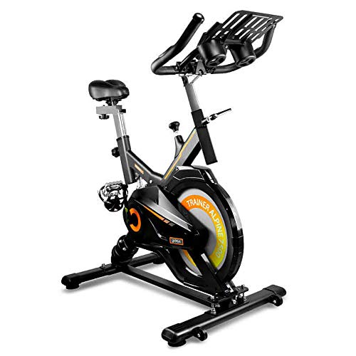 gridinlux. Trainer Alpine 7500. Bicicleta Spinning Pro Indoor. Volante de Inercia 15 kg, Nivel Avanzado, Sistema de Absorción de Impactos, Pantalla LCD, Fitness