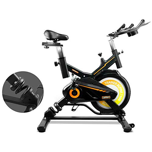 gridinlux. Trainer Alpine 7500. Bicicleta Spinning Pro Indoor. Volante de Inercia 15 kg, Nivel Avanzado, Sistema de Absorción de Impactos, Pantalla LCD, Fitness