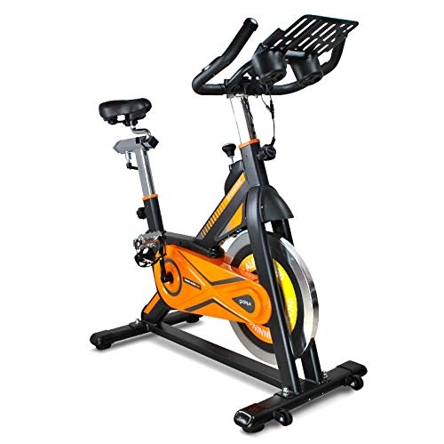 gridinlux. Trainer ALPINE-8000. Bicicleta de Spinning Pro-Indoor, Volante de Inercia 25 kg, Nivel Avanzado, Altura Ajustable, Pantalla LCD, Fitness, Unisex.
