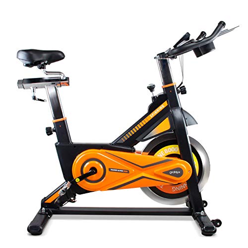 gridinlux. Trainer ALPINE-8000. Bicicleta de Spinning Pro-Indoor, Volante de Inercia 25 kg, Nivel Avanzado, Altura Ajustable, Pantalla LCD, Fitness, Unisex.