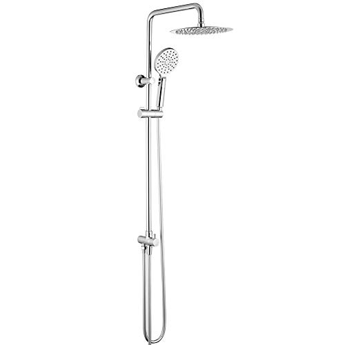 GRIFEMA G7005 Porto - Columna ducha sin grifo, sistema de ducha con alcachofa, rociador 25x25 cm, manguera y soporte, Cromo GRIFEMA G7005 Porto - Columna ducha sin grifo, sistema de ducha con alcachofa, rociador 25x25 cm, manguera y soporte, Cromo