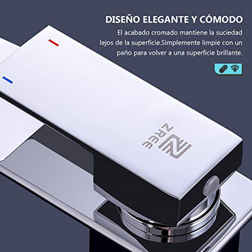 Grifo Lavabo Cascada, ZREE Grifos Lavabos de Doble Función Frío y Caliente, Bajo Nivel de Ruido Grifos de Lavabo,Grifo de Baño Plateado Grifo Lavabo Cascada, ZREE Grifos Lavabos de Doble Función Frío y Caliente, Bajo Nivel de Ruido Grifos de Lavabo,Grifo de Baño Plateado