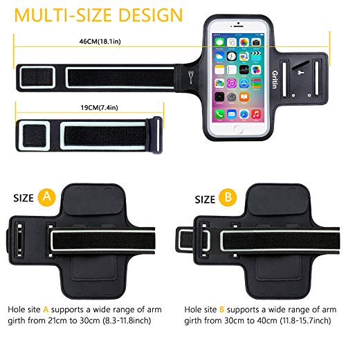 Gritin Brazalete Deportivo para Correr, Brazalete Móvil Deportivo Ajustable contra Sudor Correa de Extensión para Phone 12/12 Pro/11 Pro/Phone XS/X/Phone 8/7 y Otros Teléfonos de Menos de 6.1" Gritin Brazalete Deportivo para Correr, Brazalete Móvil Deportivo Ajustable contra Sudor Correa de Extensión para Phone 12/12 Pro/11 Pro/Phone XS/X/Phone 8/7 y Otros Teléfonos de Menos de 6.1"