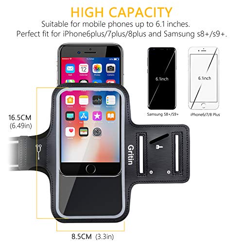 Gritin Brazalete Deportivo para Correr, Brazalete Móvil Deportivo Ajustable contra Sudor Correa de Extensión para Phone 12/12 Pro/11 Pro/Phone XS/X/Phone 8/7 y Otros Teléfonos de Menos de 6.1" Gritin Brazalete Deportivo para Correr, Brazalete Móvil Deportivo Ajustable contra Sudor Correa de Extensión para Phone 12/12 Pro/11 Pro/Phone XS/X/Phone 8/7 y Otros Teléfonos de Menos de 6.1"