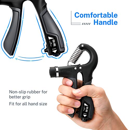 GRM 2 Piezas Contando Fortalecedores de Mano, 5-60KG Ajustables Fortalecedores de Agarre Kit de Entrenamiento, Empuñadura de Mano para Entrenamiento Antebrazo, Muñeca, Apretón de Manos GRM 2 Piezas Contando Fortalecedores de Mano, 5-60KG Ajustables Fortalecedores de Agarre Kit de Entrenamiento, Empuñadura de Mano para Entrenamiento Antebrazo, Muñeca, Apretón de Manos