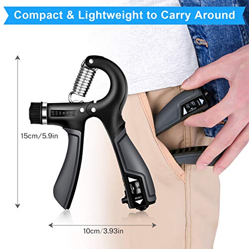 GRM 2 Piezas Contando Fortalecedores de Mano, 5-60KG Ajustables Fortalecedores de Agarre Kit de Entrenamiento, Empuñadura de Mano para Entrenamiento Antebrazo, Muñeca, Apretón de Manos GRM 2 Piezas Contando Fortalecedores de Mano, 5-60KG Ajustables Fortalecedores de Agarre Kit de Entrenamiento, Empuñadura de Mano para Entrenamiento Antebrazo, Muñeca, Apretón de Manos