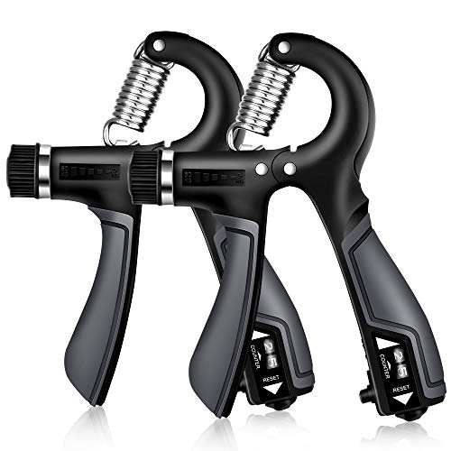 GRM 2 Piezas Contando Fortalecedores de Mano, 5-60KG Ajustables Fortalecedores de Agarre Kit de Entrenamiento, Empuñadura de Mano para Entrenamiento Antebrazo, Muñeca, Apretón de Manos GRM 2 Piezas Contando Fortalecedores de Mano, 5-60KG Ajustables Fortalecedores de Agarre Kit de Entrenamiento, Empuñadura de Mano para Entrenamiento Antebrazo, Muñeca, Apretón de Manos