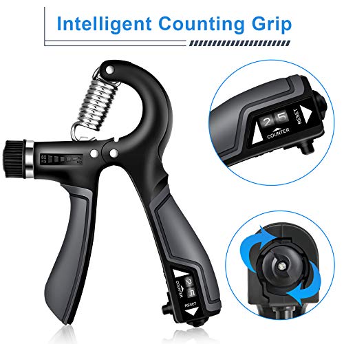 GRM 2 Piezas Contando Fortalecedores de Mano, 5-60KG Ajustables Fortalecedores de Agarre Kit de Entrenamiento, Empuñadura de Mano para Entrenamiento Antebrazo, Muñeca, Apretón de Manos GRM 2 Piezas Contando Fortalecedores de Mano, 5-60KG Ajustables Fortalecedores de Agarre Kit de Entrenamiento, Empuñadura de Mano para Entrenamiento Antebrazo, Muñeca, Apretón de Manos